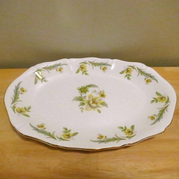 Serving Platter Oval Royal Grafton Evesham 11.25" Yellow Green Bone China UK - Picture 1 of 5